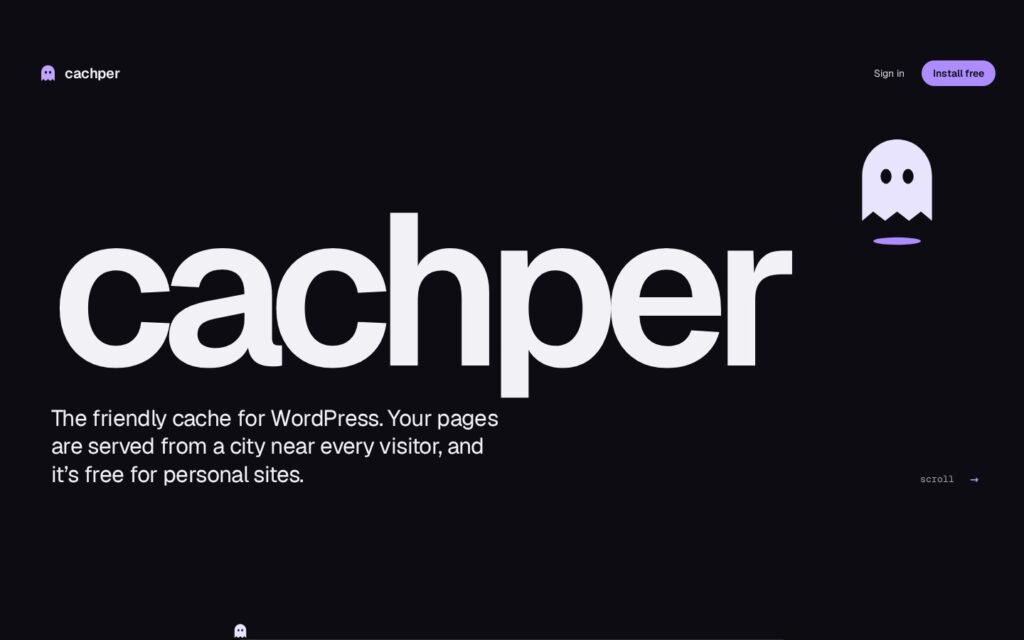Cachper homepage: the friendly cache for WordPress