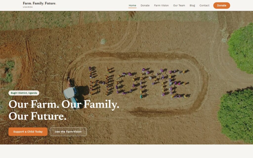 Farm. Family. Future. Uganda homepage